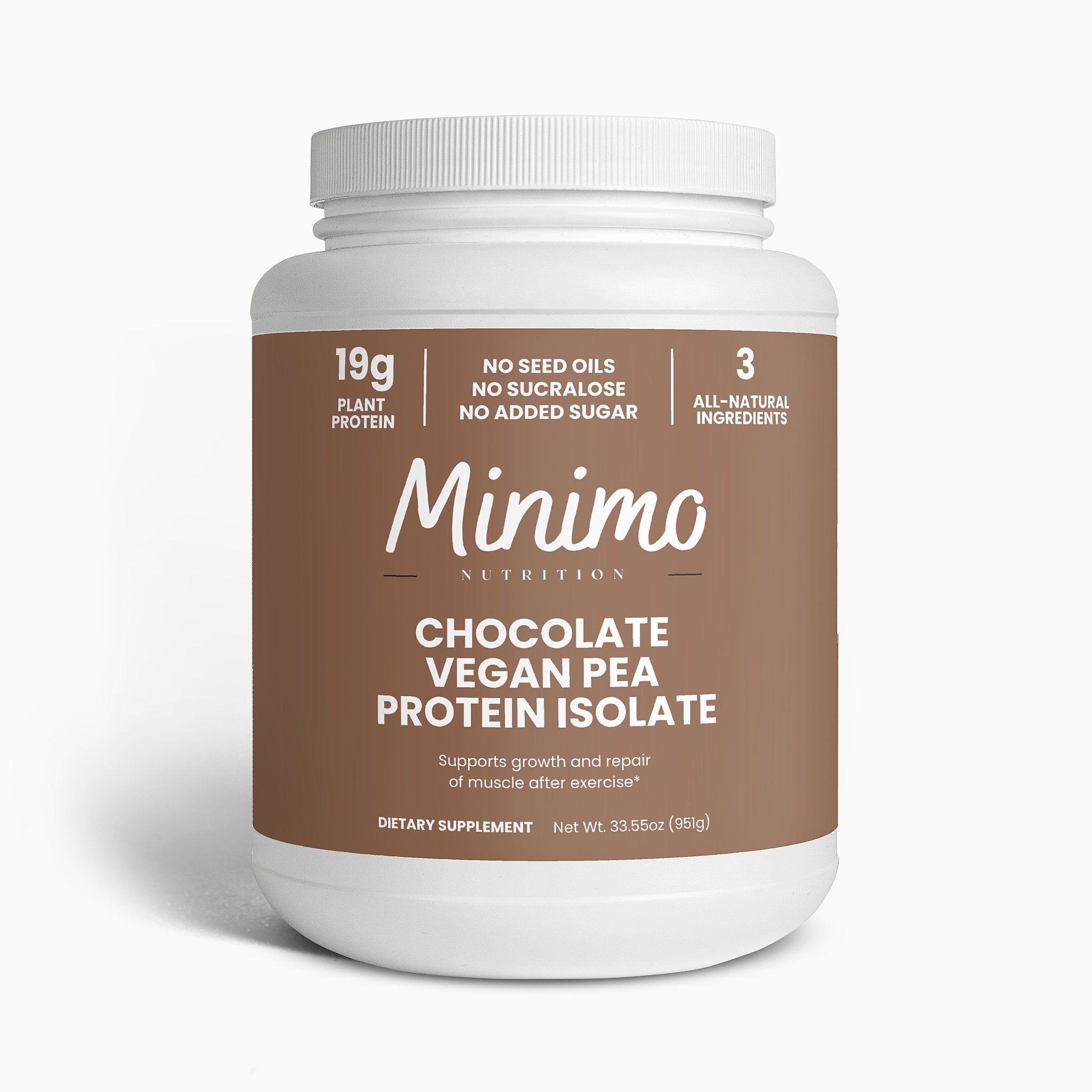 Chocolate Vegan Pea Protein Isolate Powder 2.09lbs
