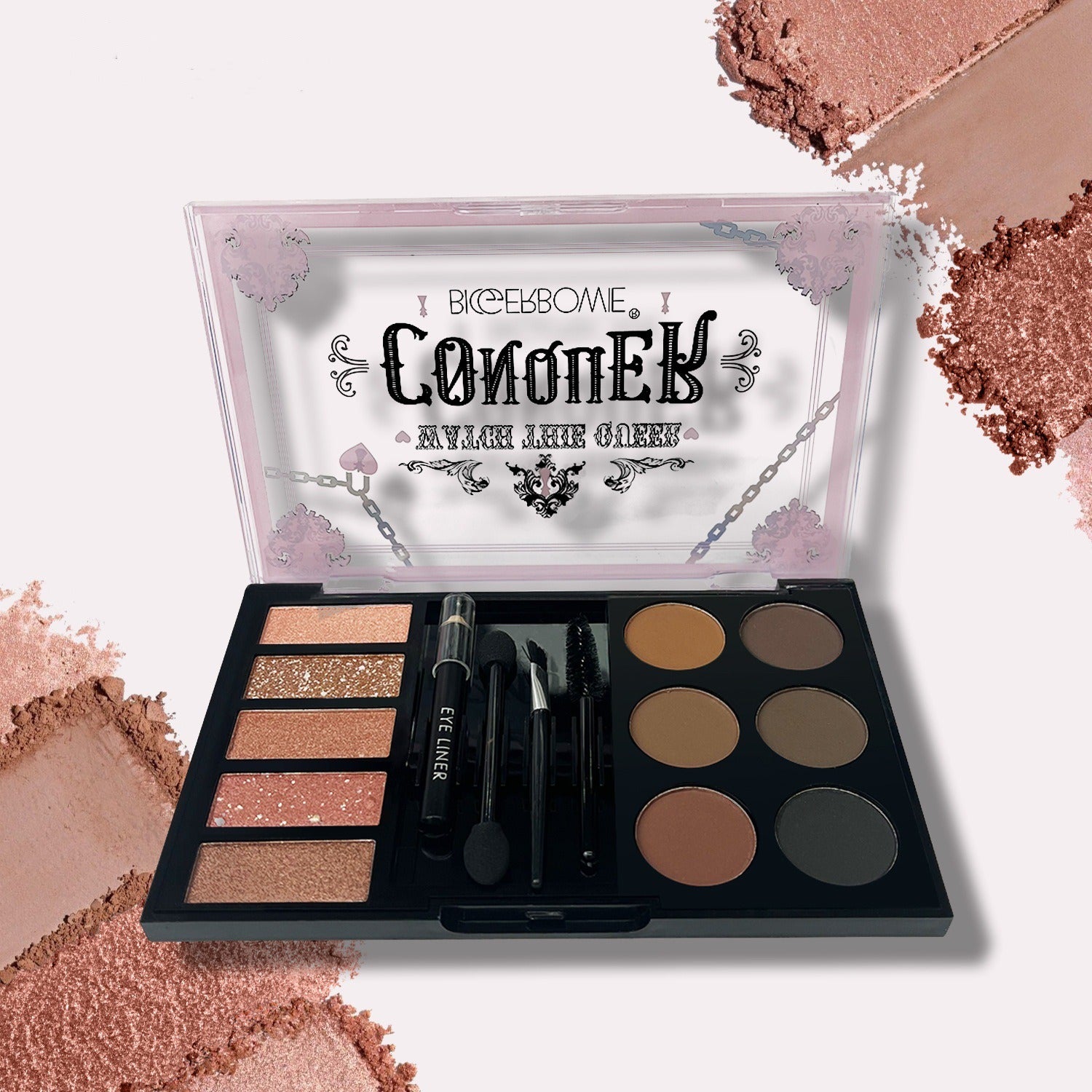 All-in-One Eyeshadow and Eyebrow Makeup Palette with Tools