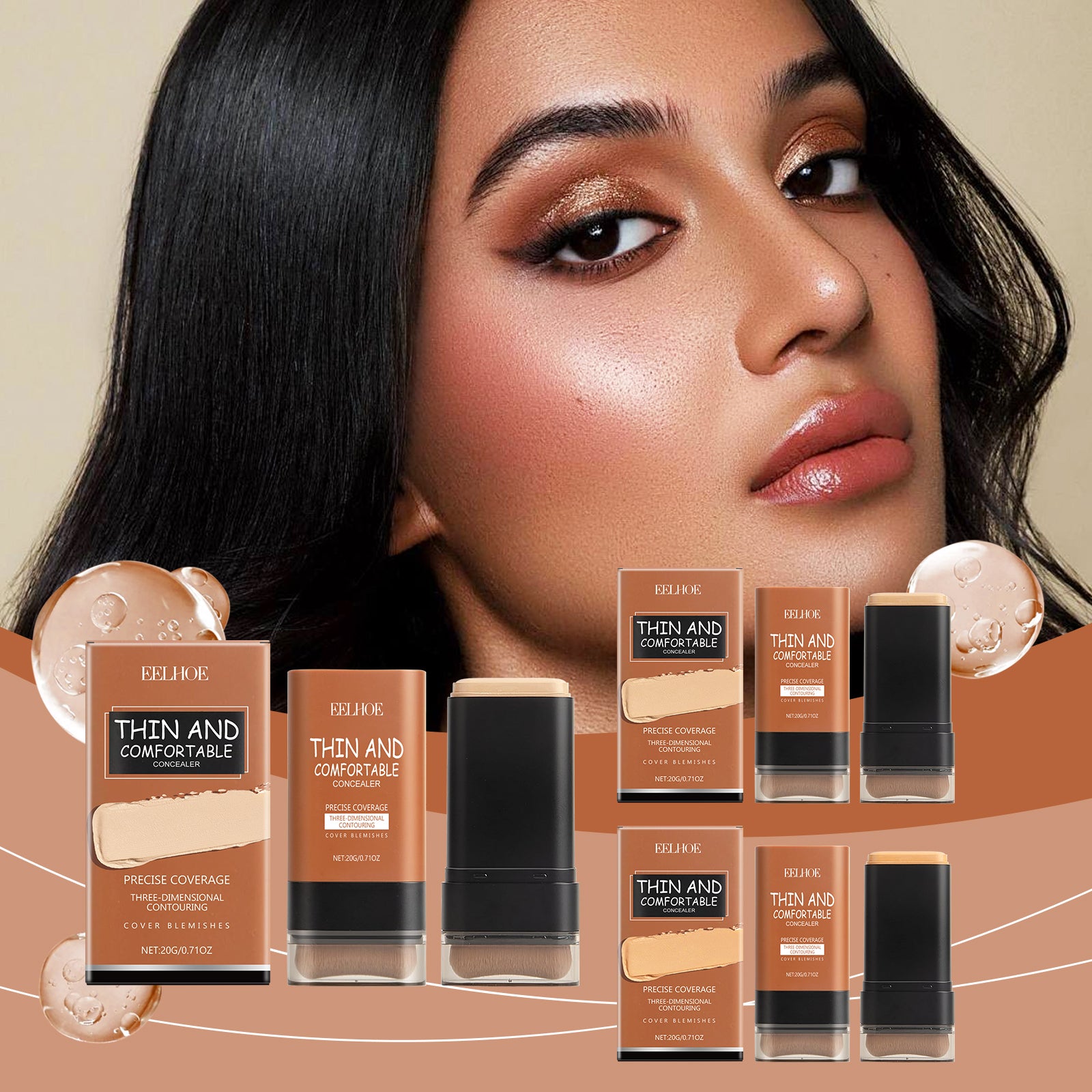 Lightweight Transparent Concealer Foundation Stick for Natural Coverage