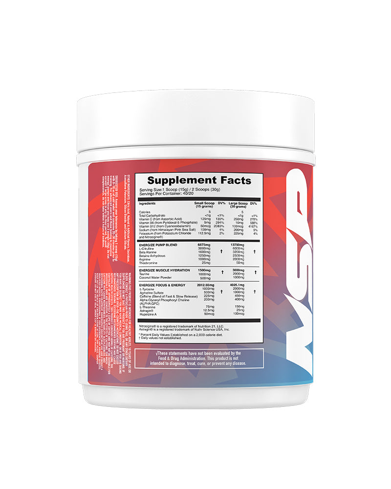 Energize Complete Pre-Workout and Pump Blend