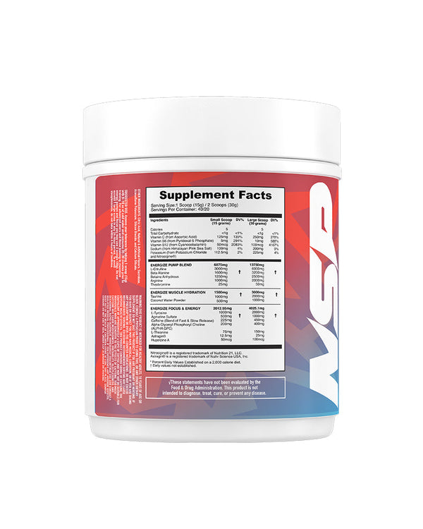 Energize Complete Pre-Workout and Pump Blend