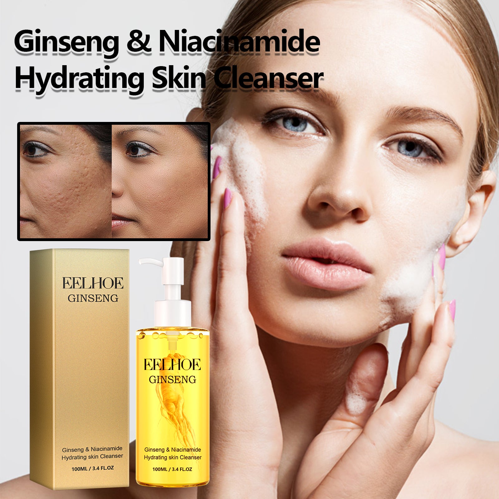 Ginseng Gentle Foaming Facial Cleanser for Daily Care