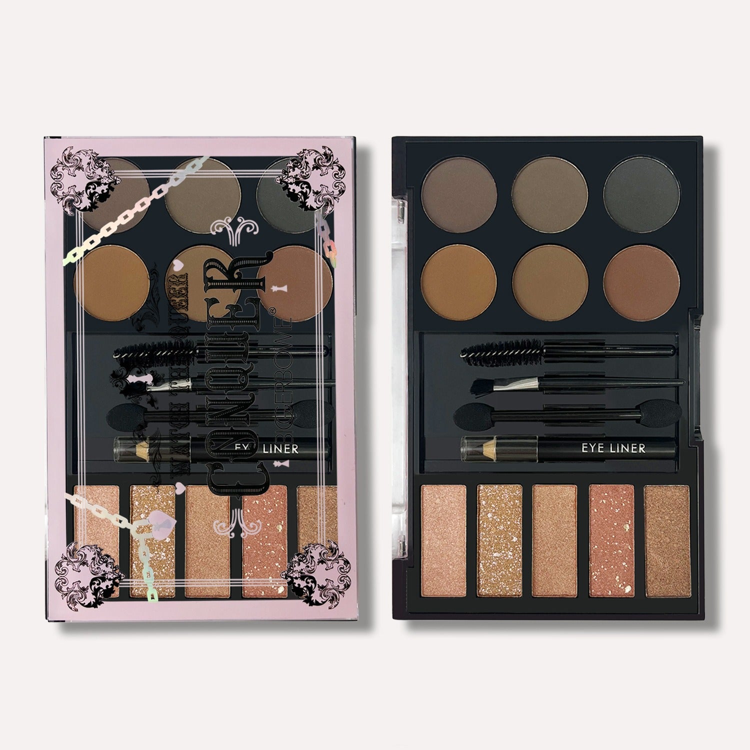 All-in-One Eyeshadow and Eyebrow Makeup Palette with Tools
