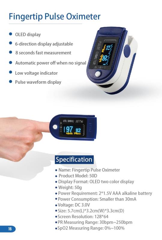Portable Finger Pulse Oximeter for SpO2 and Pulse