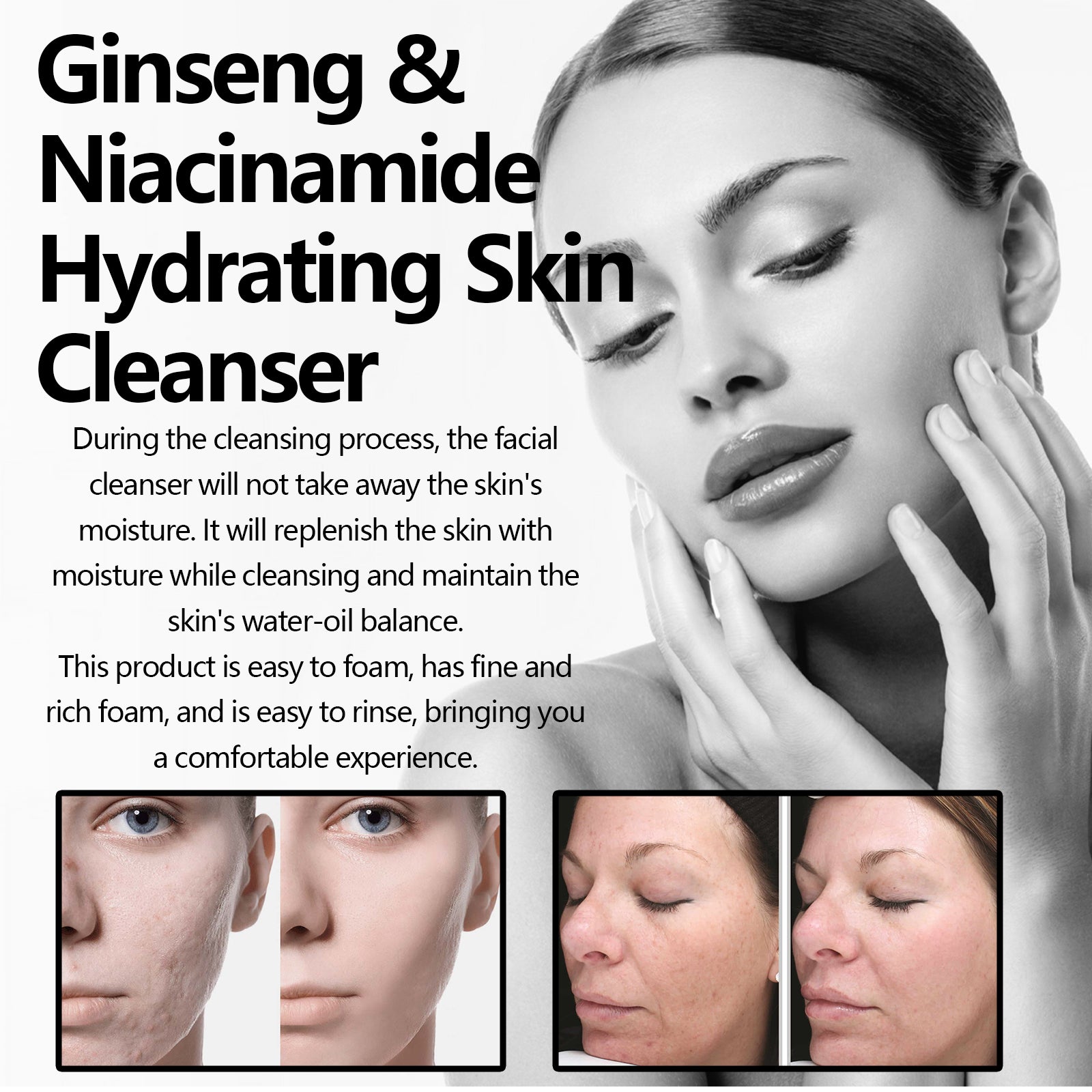 Ginseng Gentle Foaming Facial Cleanser for Daily Care