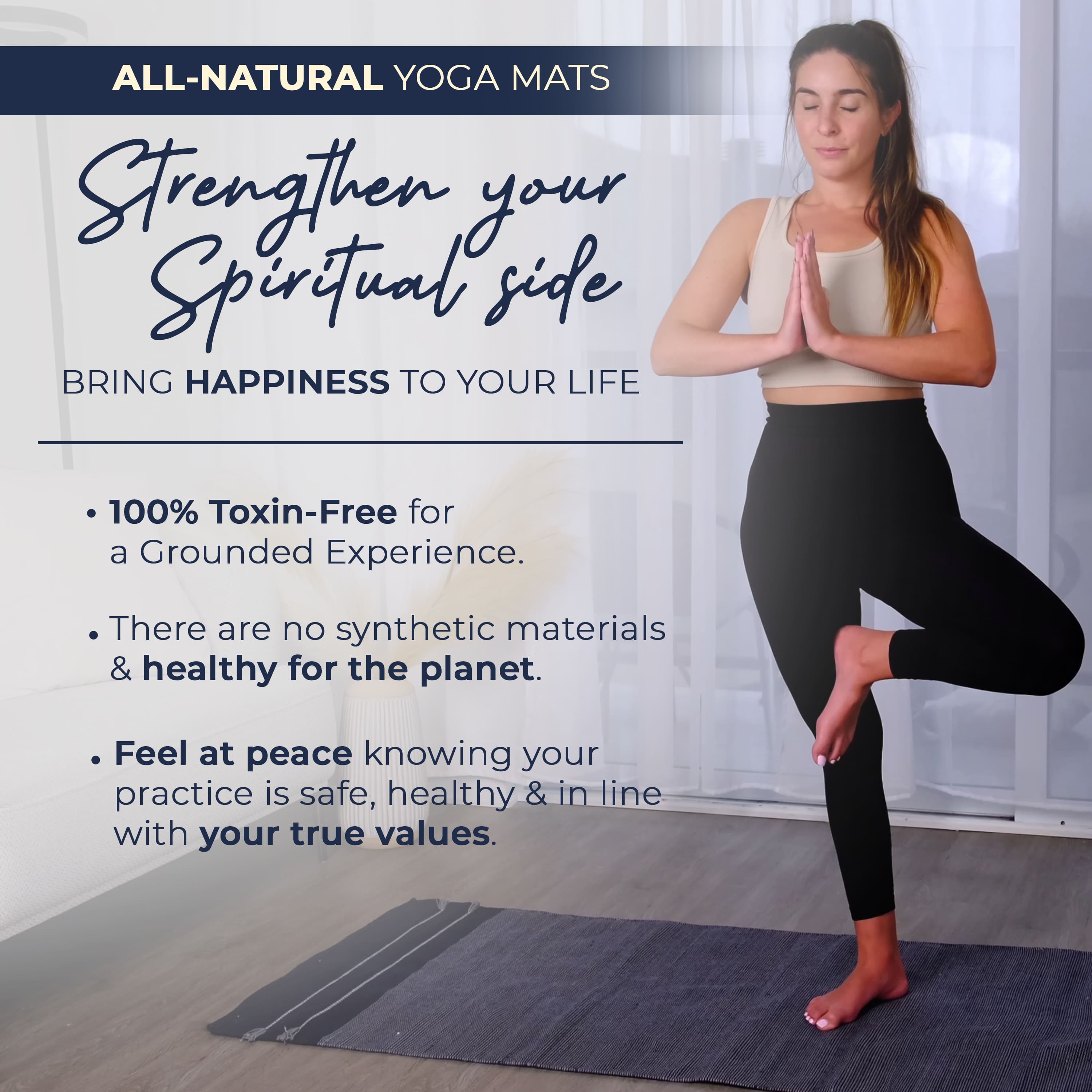 Organic Eco-Friendly Cotton Yoga Mat for Meditation
