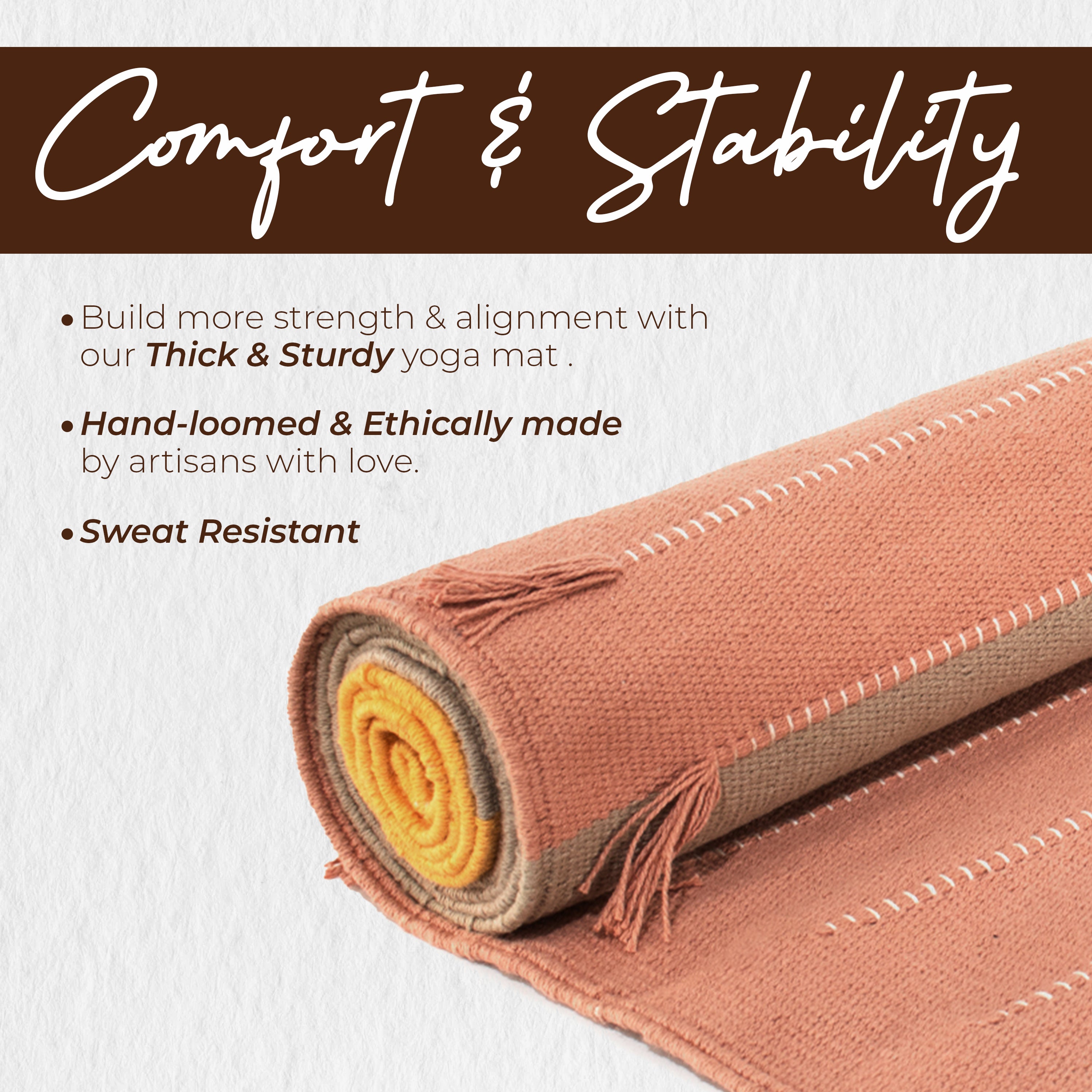 Organic Eco-Friendly Cotton Yoga Mat for Meditation