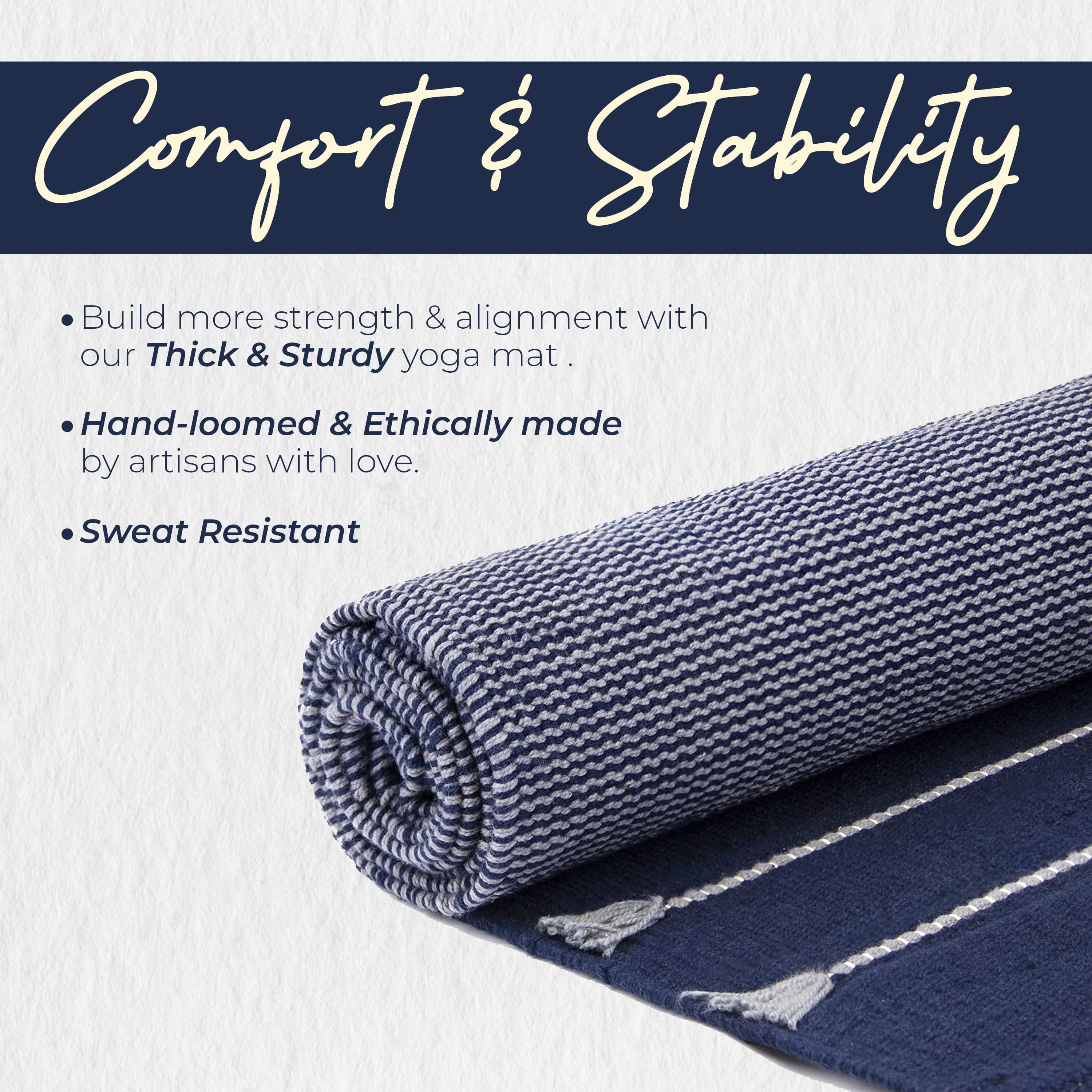 Organic Eco-Friendly Cotton Yoga Mat for Meditation