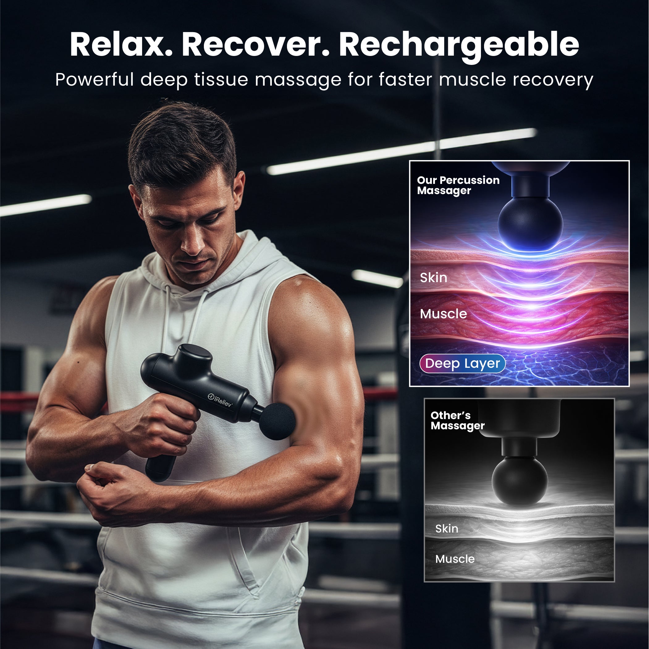 Percussion Massage Gun for Muscle Relaxation and Recovery
