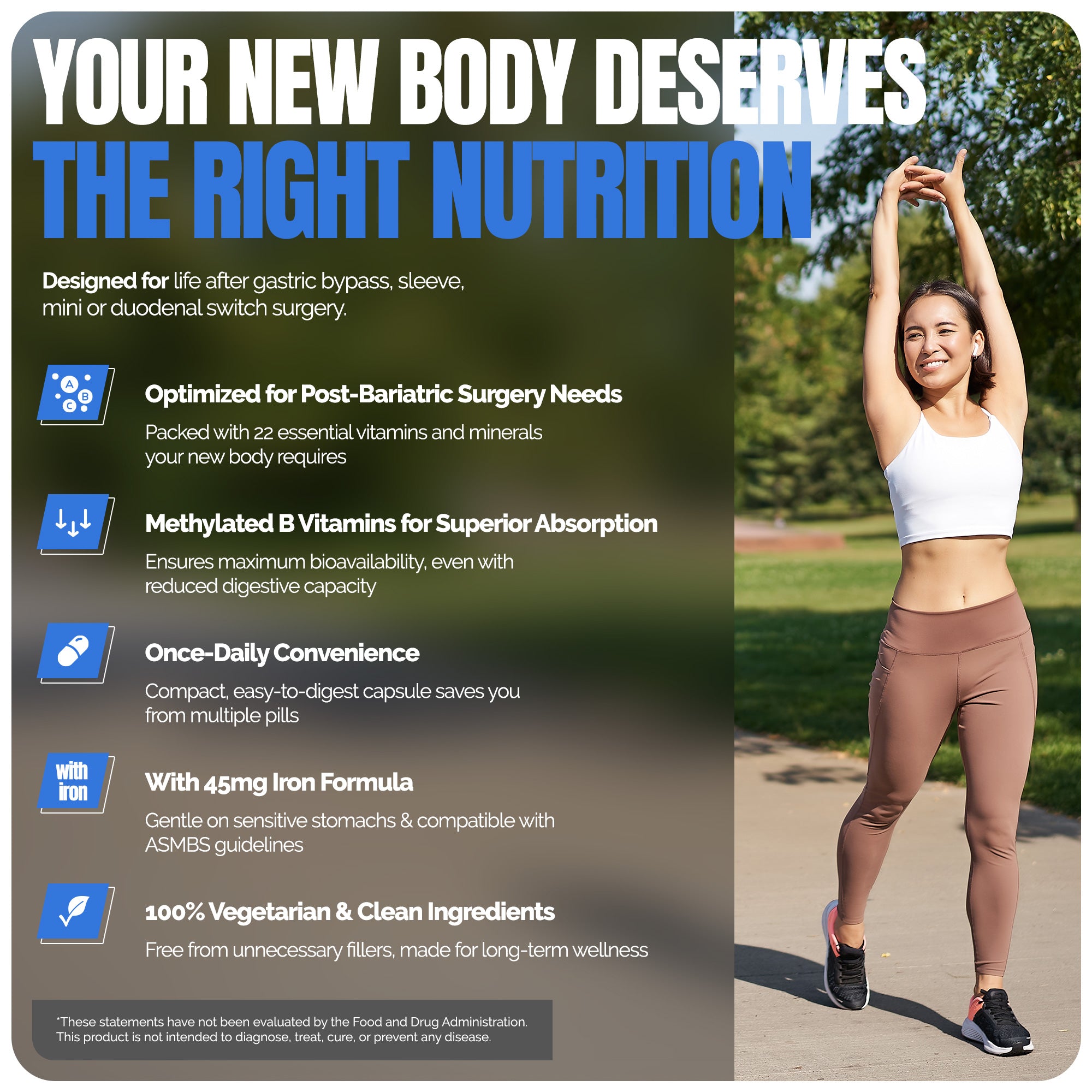 Methylated Bariatric Multivitamin with 45mg Iron