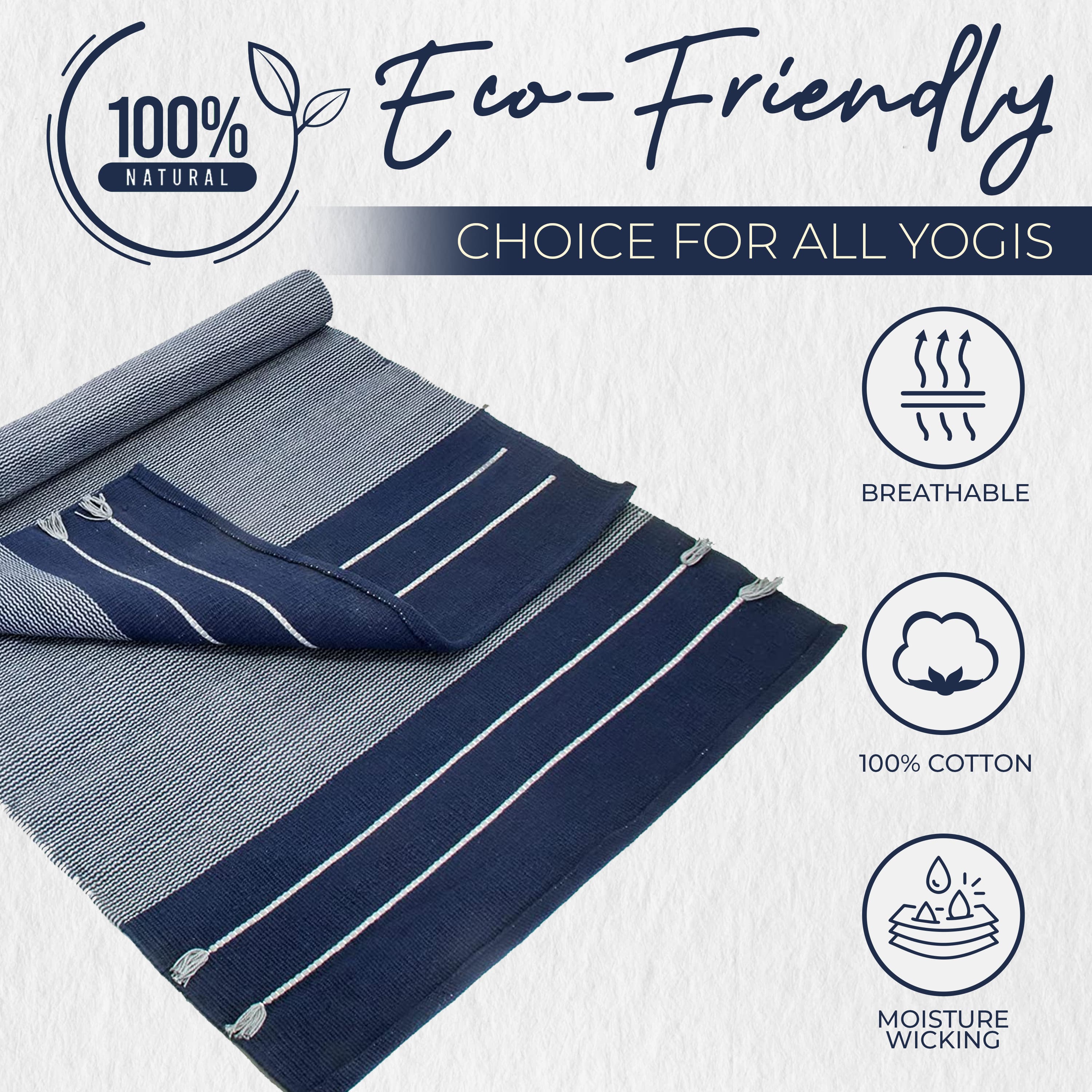 Organic Eco-Friendly Cotton Yoga Mat for Meditation